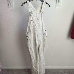 old navy cream long overalls